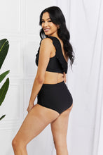 Load image into Gallery viewer, Seaside Romance Ruffle One-Shoulder Bikini in Black