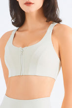 Load image into Gallery viewer, Zip-Up Racerback Sports Bra