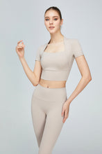 Load image into Gallery viewer, Short Sleeve Cropped Sports Top