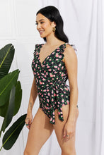 Load image into Gallery viewer, Full Size Float On Ruffle Faux Wrap One-Piece in Floral