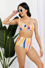 Load image into Gallery viewer, Take A Dip Twist High-Rise Bikini in Stripe