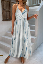 Load image into Gallery viewer, Printed Surplice Adjustable Spaghetti Strap Maxi Dress