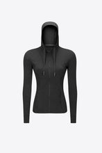 Load image into Gallery viewer, Drawstring Detail Zip Up Sports Jacket with Pockets