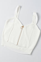 Load image into Gallery viewer, Zip-Up Cutout Sleeveless Knit Top