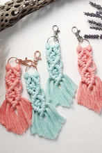 Load image into Gallery viewer, Macrame Fringe Keychain Assorted 4-Pack