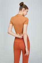 Load image into Gallery viewer, Short Sleeve Cropped Sports Top