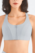 Load image into Gallery viewer, Zip-Up Racerback Sports Bra