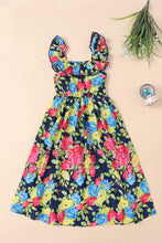 Load image into Gallery viewer, Girls Floral Ruffled Dress
