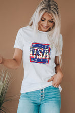 Load image into Gallery viewer, USA Graphic Round Neck Tee Shirt