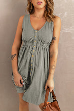 Load image into Gallery viewer, Sleeveless Button Down Mini Dress