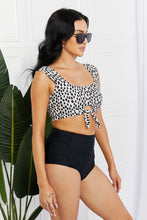 Load image into Gallery viewer, Sanibel Crop Swim Top and Ruched Bottoms Set in Black