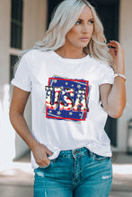 Load image into Gallery viewer, USA Graphic Round Neck Tee Shirt