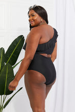 Load image into Gallery viewer, Seaside Romance Ruffle One-Shoulder Bikini in Black