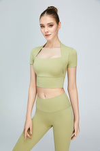 Load image into Gallery viewer, Short Sleeve Cropped Sports Top