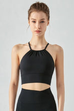 Load image into Gallery viewer, Crisscross Gathered Detail Cropped Sports Cami