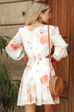Load image into Gallery viewer, Floral Cutout Long Sleeve V-Neck Dress