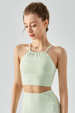 Load image into Gallery viewer, Crisscross Gathered Detail Cropped Sports Cami