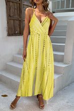 Load image into Gallery viewer, Printed Surplice Adjustable Spaghetti Strap Maxi Dress