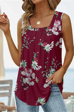 Load image into Gallery viewer, Printed Square Neck Curved Hem Tank