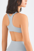 Load image into Gallery viewer, Zip-Up Racerback Sports Bra