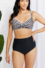 Load image into Gallery viewer, Marina West Swim Take A Dip Twist High-Rise Bikini in Leopard