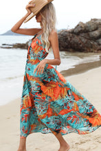 Load image into Gallery viewer, Botanical Print Halter Neck Dress