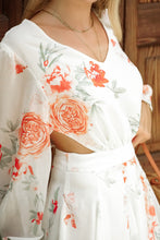 Load image into Gallery viewer, Floral Cutout Long Sleeve V-Neck Dress
