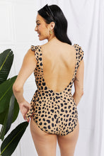 Load image into Gallery viewer, Marina West Swim Full Size Float On Ruffle Faux Wrap One-Piece in Leopard