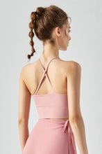 Load image into Gallery viewer, Crisscross Gathered Detail Cropped Sports Cami