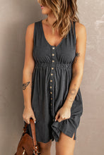 Load image into Gallery viewer, Sleeveless Button Down Mini Dress