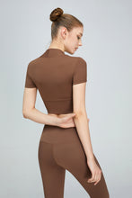 Load image into Gallery viewer, Short Sleeve Cropped Sports Top