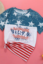 Load image into Gallery viewer, Stars and Stripes Color Block T-Shirt
