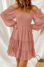 Load image into Gallery viewer, Smocked Long Flounce Sleeve Tiered Dress
