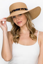 Load image into Gallery viewer, Justin Taylor Printed Belt Sunhat in Beige
