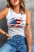 Load image into Gallery viewer, US Flag Graphic Round Neck Tank
