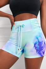 Load image into Gallery viewer, Tie-Dye Tie Detail Ruched Sports Shorts
