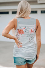 Load image into Gallery viewer, Mixed Print Buttoned V-Neck Tank
