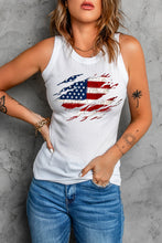 Load image into Gallery viewer, US Flag Graphic Round Neck Tank
