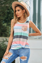 Load image into Gallery viewer, Striped Sequin Pocket Tank Top
